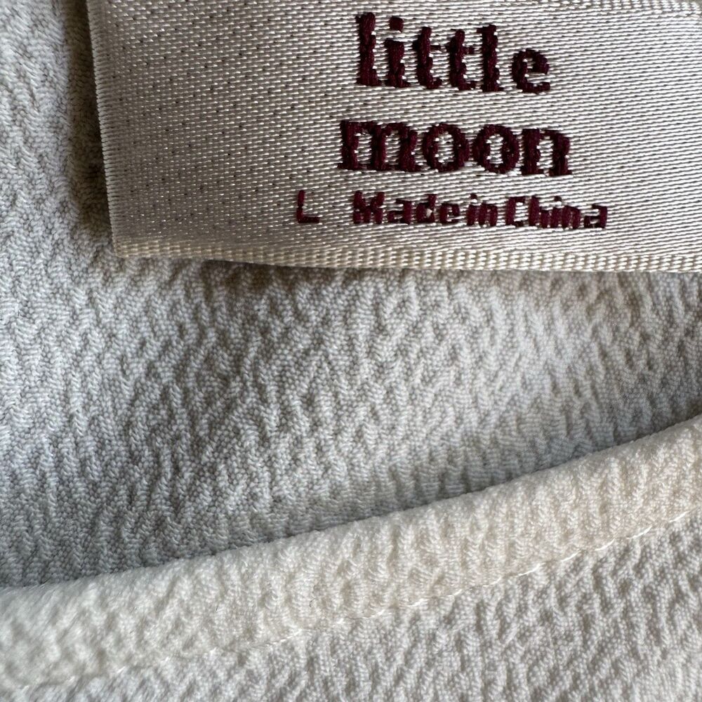 Aritzia Little Moon Dress Sz Large Ivory Stretch Waist Knee Length Quiet Luxury - Picture 2 of 16